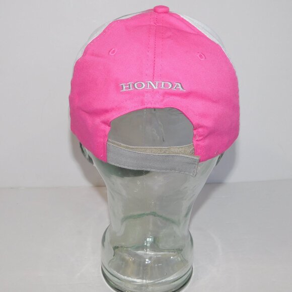 Womens Honda Pink White Gray Logo Stapback Adjustable  Baseball Hat Cap - Picture 6 of 8